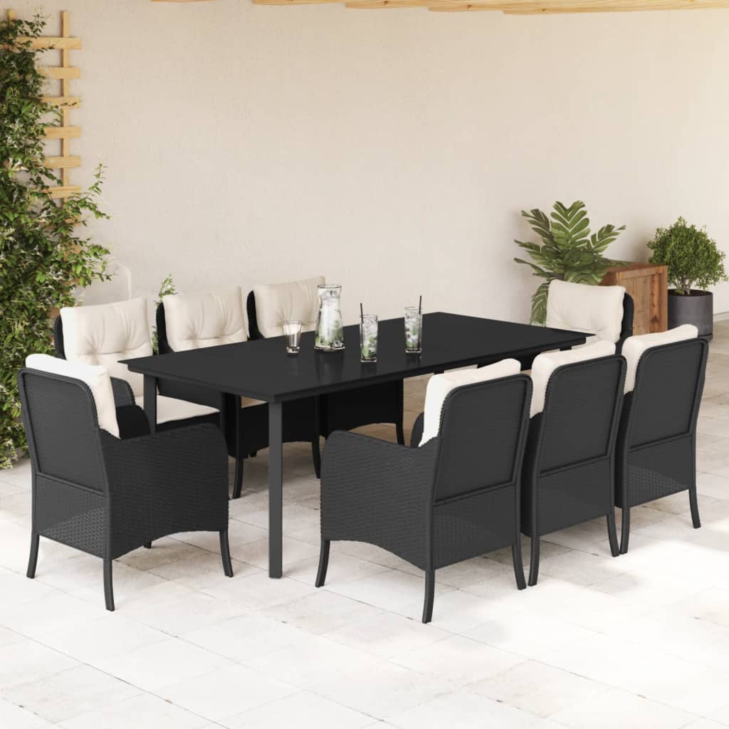 9-delige Tuinset poly rattan zwart is nu te koop bij PeponiXL, paradijselijk wonen!