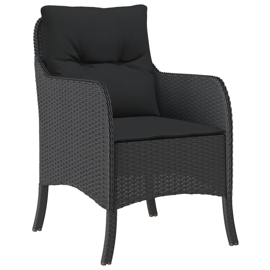 3-delige Tuinset met kussens poly rattan zwart is nu te koop bij PeponiXL, paradijselijk wonen!
