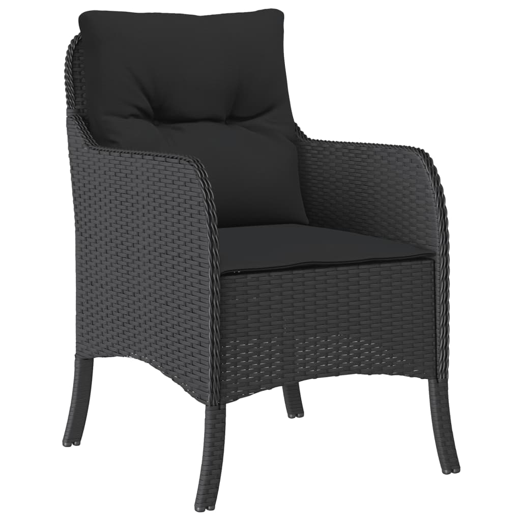 3-delige Tuinset met kussens poly rattan zwart is nu te koop bij PeponiXL, paradijselijk wonen!