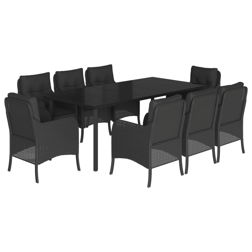 9-delige Tuinset poly rattan zwart is nu te koop bij PeponiXL, paradijselijk wonen!