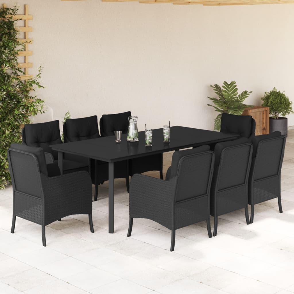 9-delige Tuinset poly rattan zwart is nu te koop bij PeponiXL, paradijselijk wonen!
