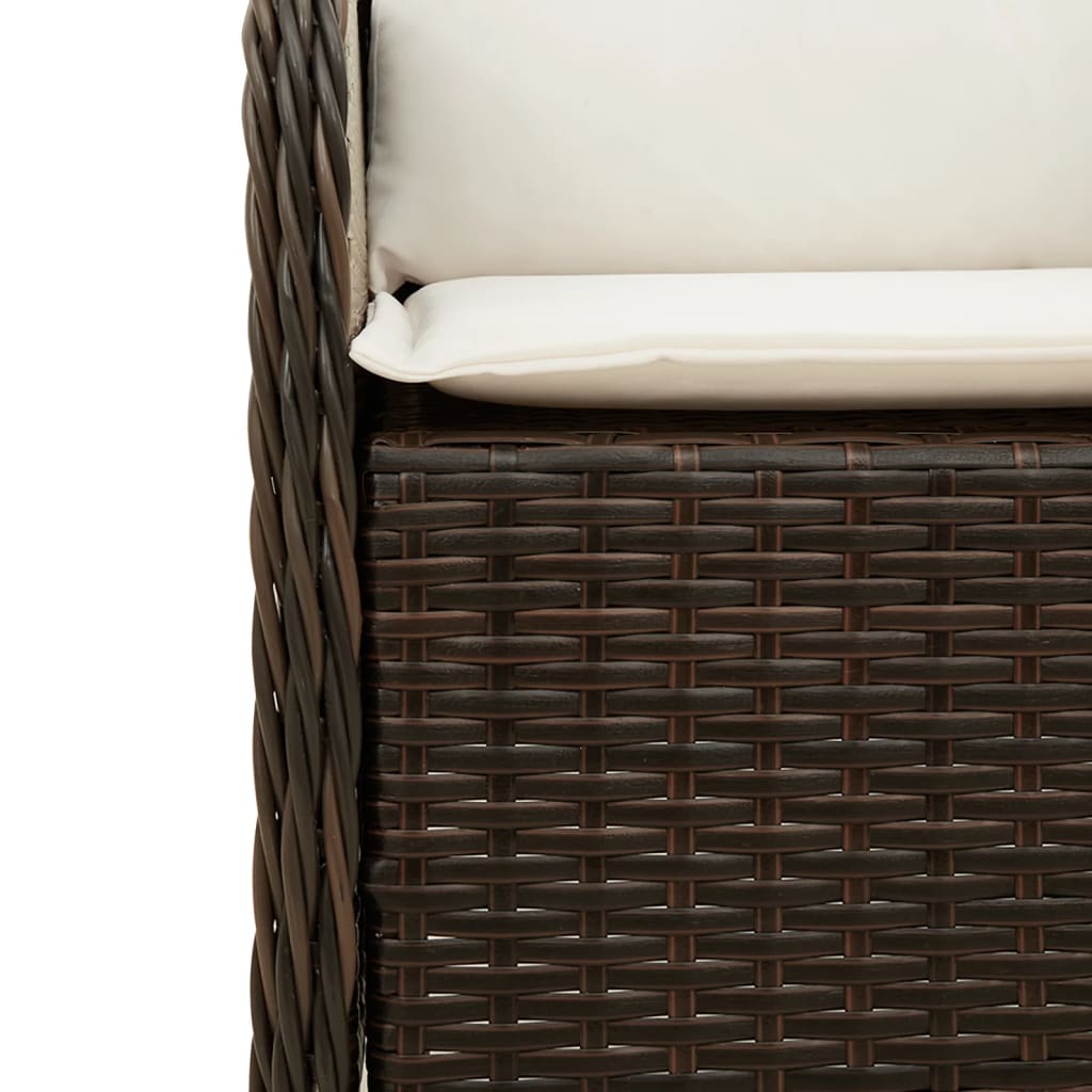 5-delige Tuinset met kussens poly rattan bruin is nu te koop bij PeponiXL, paradijselijk wonen!