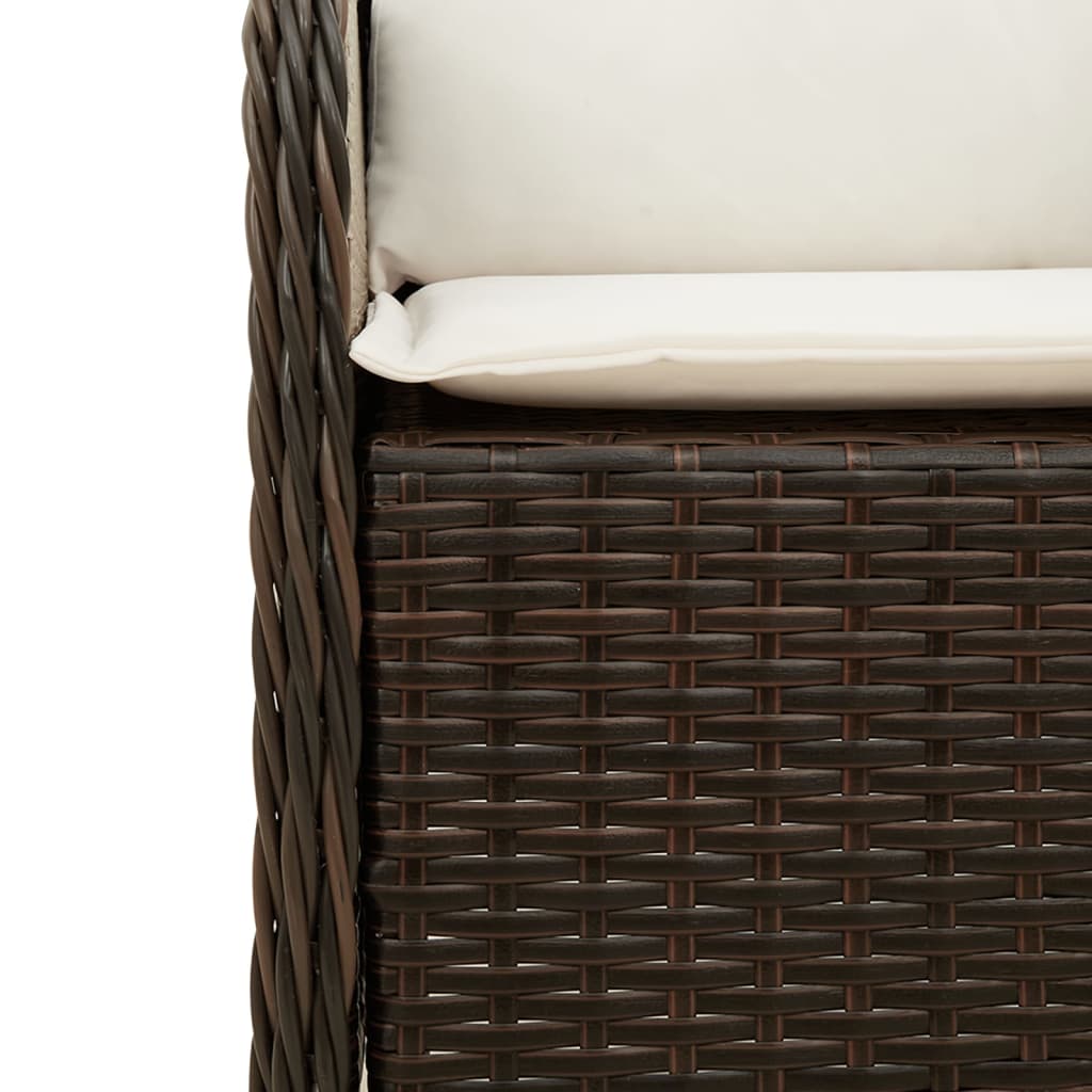 5-delige Tuinset met kussens poly rattan bruin is nu te koop bij PeponiXL, paradijselijk wonen!