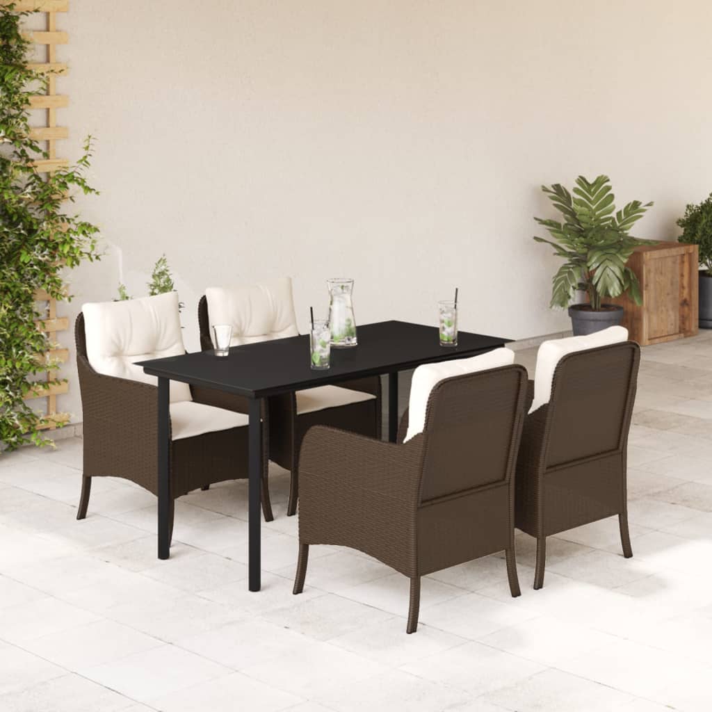 5-delige Tuinset met kussens poly rattan bruin is nu te koop bij PeponiXL, paradijselijk wonen!