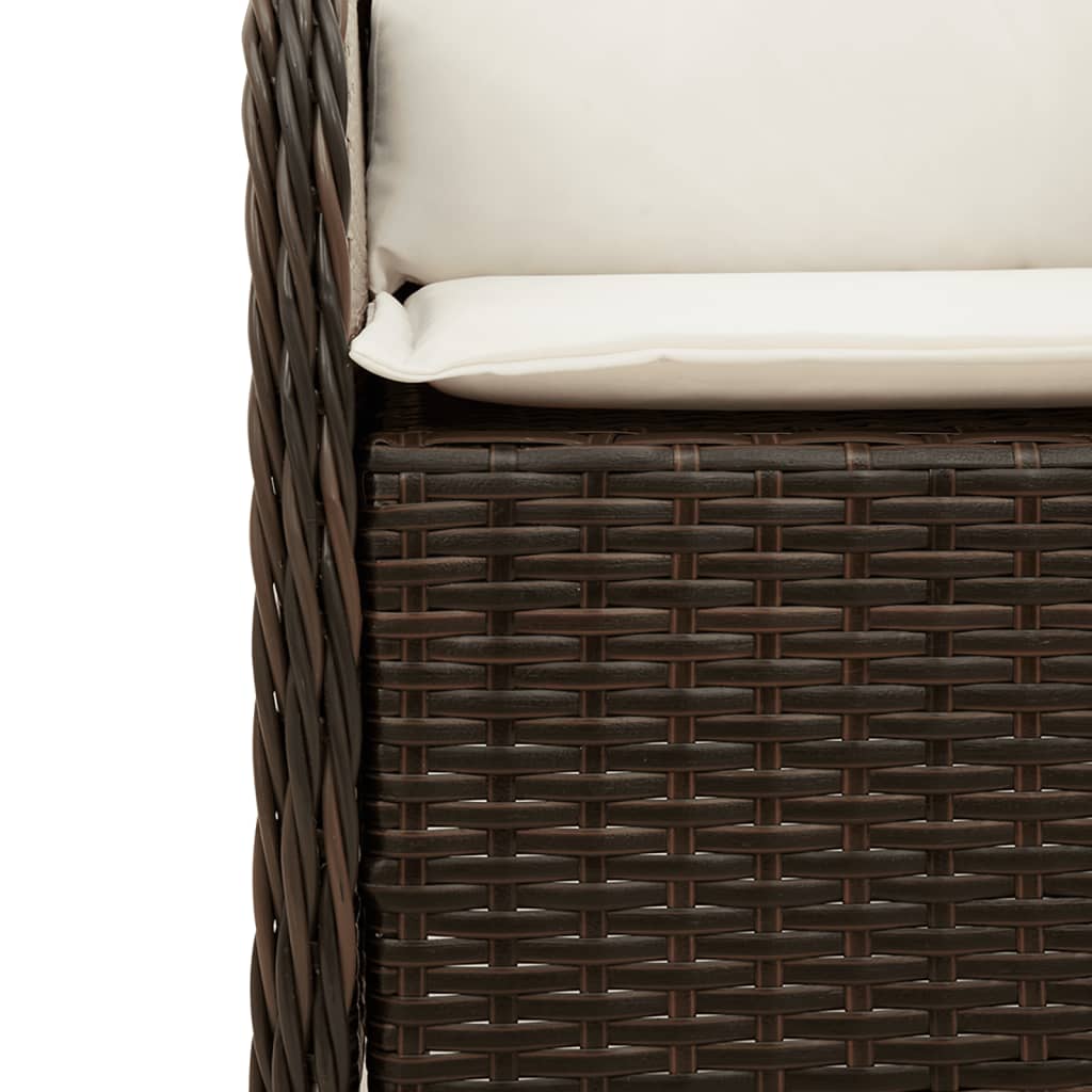 9-delige Tuinset met kussens poly rattan bruin is nu te koop bij PeponiXL, paradijselijk wonen!