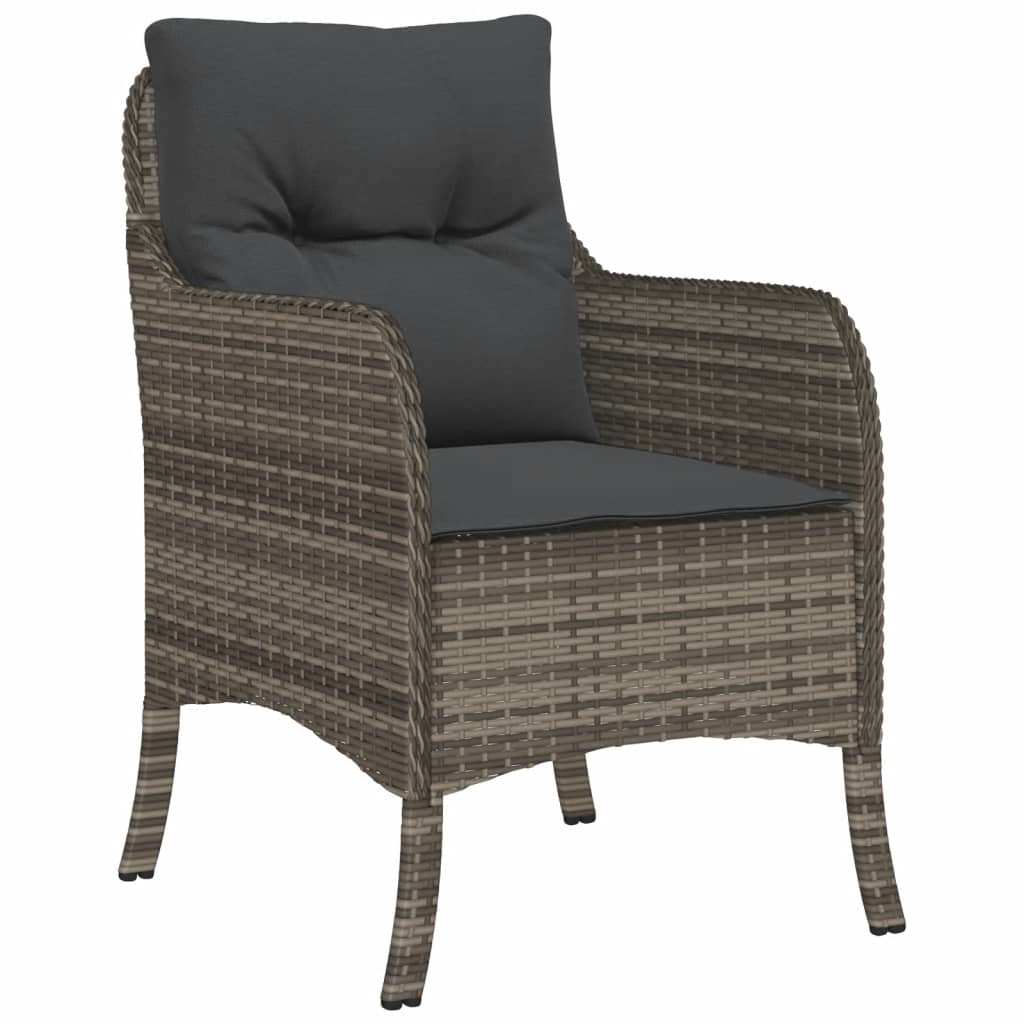 3-delige Tuinset met kussens poly rattan grijs is nu te koop bij PeponiXL, paradijselijk wonen!