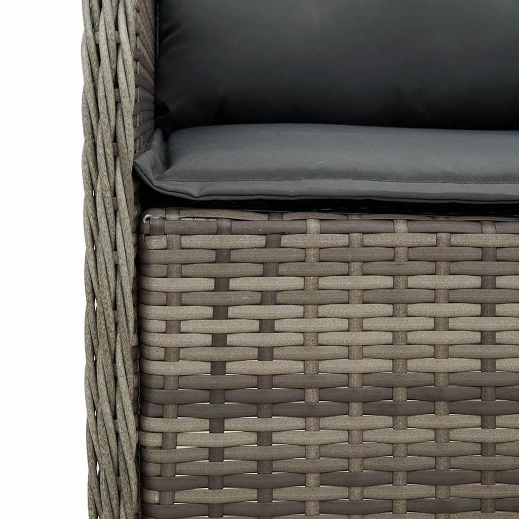 3-delige Tuinset met kussens poly rattan grijs is nu te koop bij PeponiXL, paradijselijk wonen!