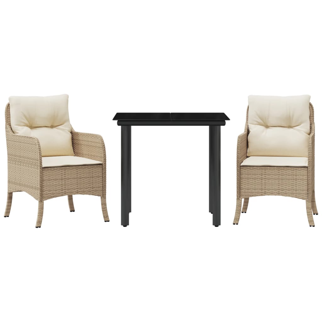 3-delige Tuinset met kussens poly rattan beige is nu te koop bij PeponiXL, paradijselijk wonen!