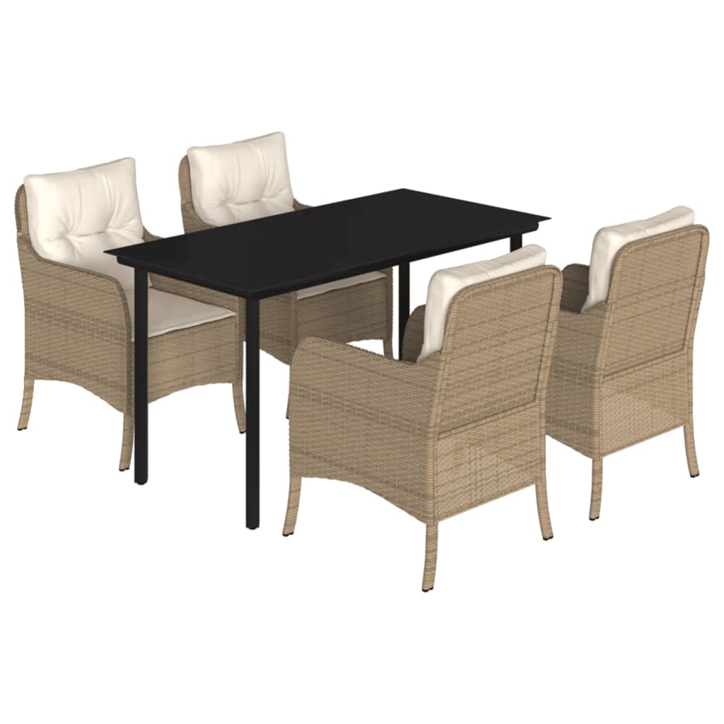 5-delige Tuinset met kussens poly rattan beige is nu te koop bij PeponiXL, paradijselijk wonen!