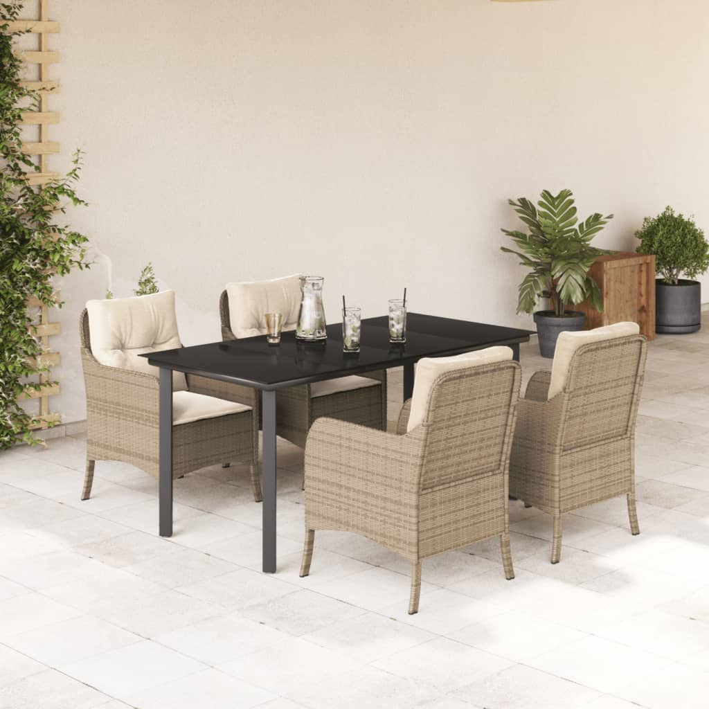 5-delige Tuinset met kussens poly rattan beige is nu te koop bij PeponiXL, paradijselijk wonen!