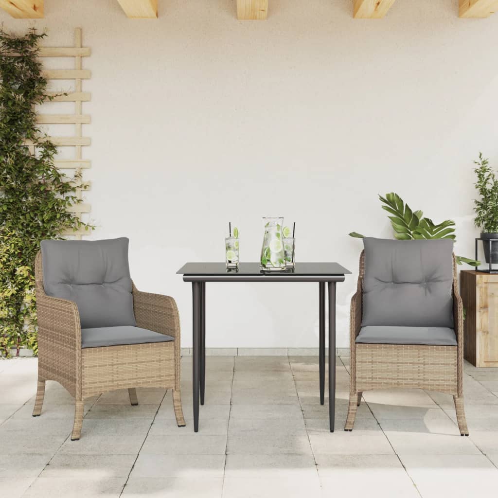 3-delige Tuinset met kussens poly rattan beige is nu te koop bij PeponiXL, paradijselijk wonen!