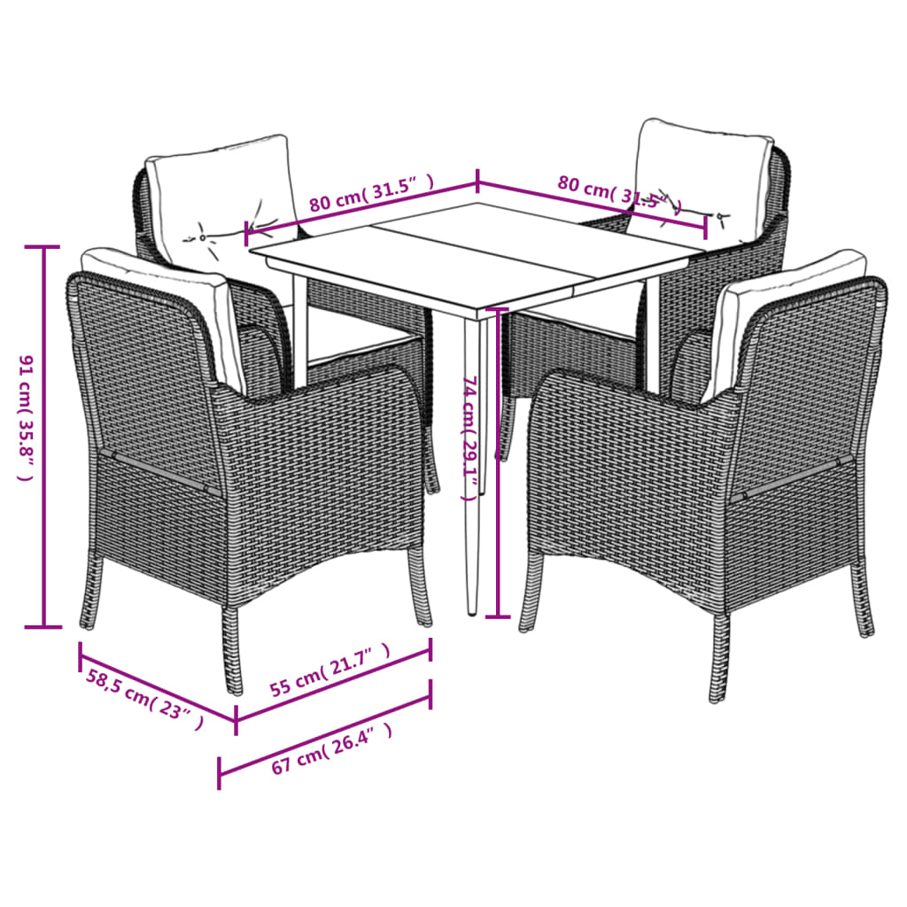5-delige Tuinset met kussens poly rattan beige is nu te koop bij PeponiXL, paradijselijk wonen!