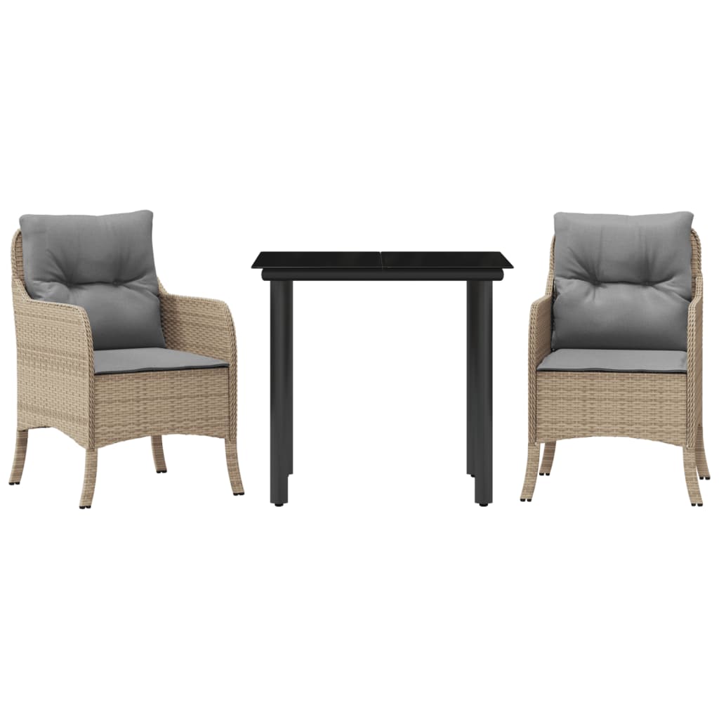 3-delige Tuinset met kussens poly rattan beige is nu te koop bij PeponiXL, paradijselijk wonen!