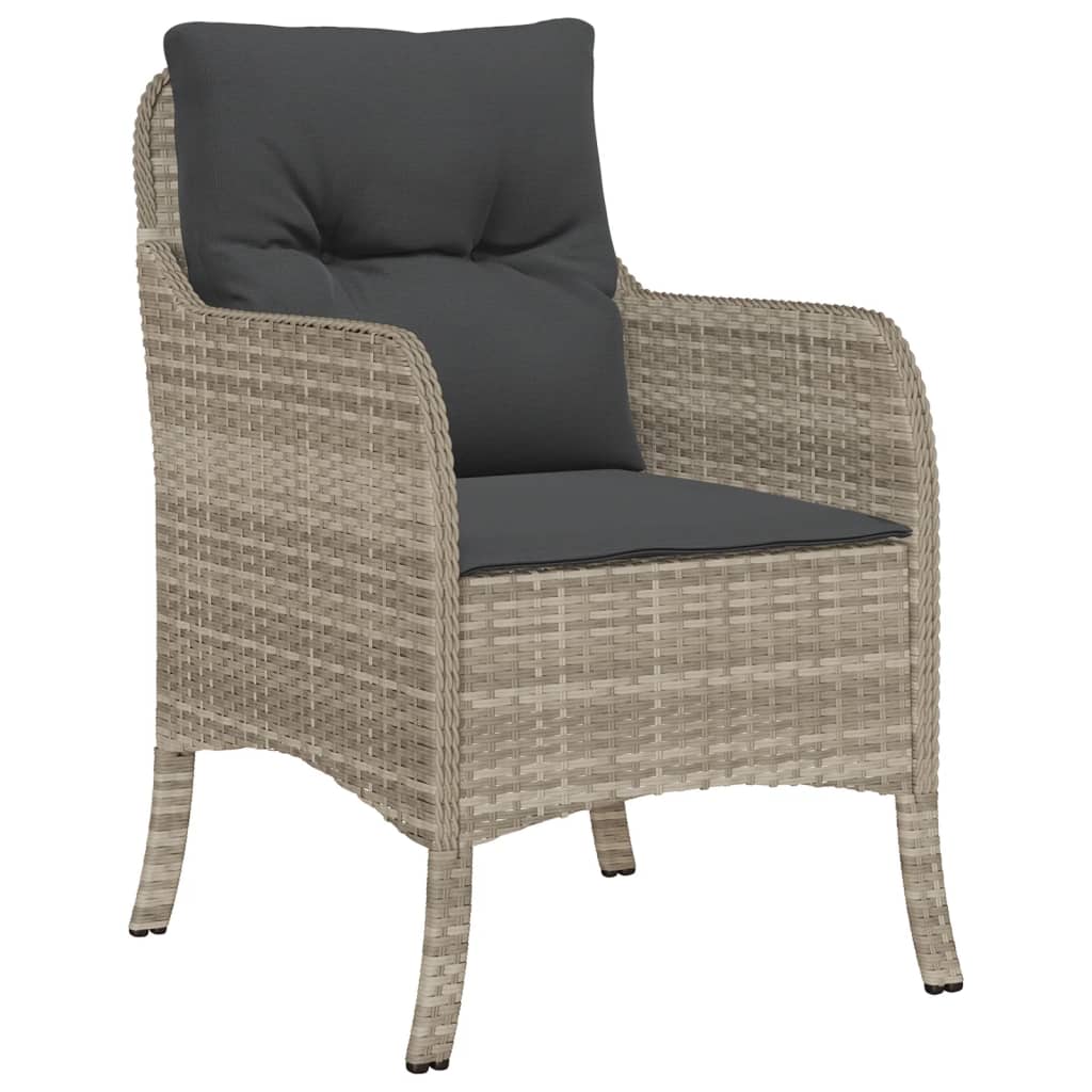 3-delige Tuinset met kussens poly rattan lichtgrijs is nu te koop bij PeponiXL, paradijselijk wonen!