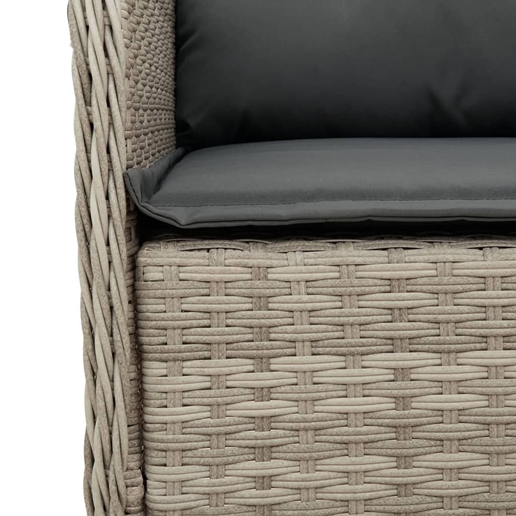 5-delige Tuinset met kussens poly rattan lichtgrijs is nu te koop bij PeponiXL, paradijselijk wonen!