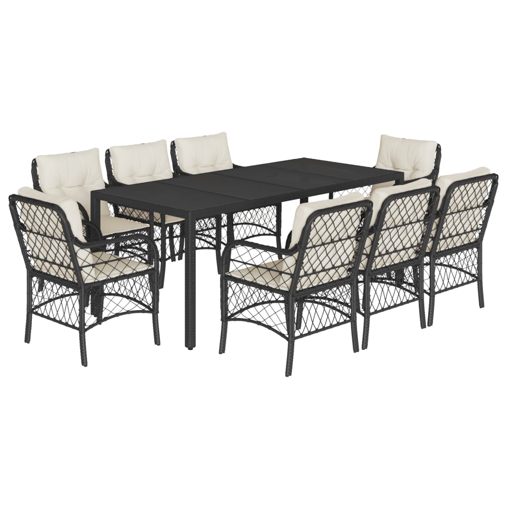 9-delige Tuinset poly rattan zwart is nu te koop bij PeponiXL, paradijselijk wonen!