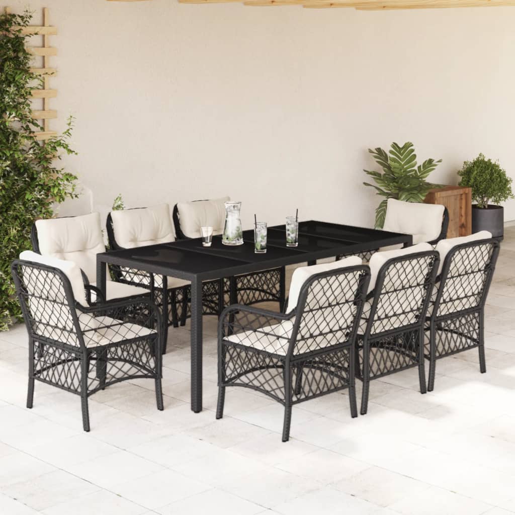 9-delige Tuinset poly rattan zwart is nu te koop bij PeponiXL, paradijselijk wonen!