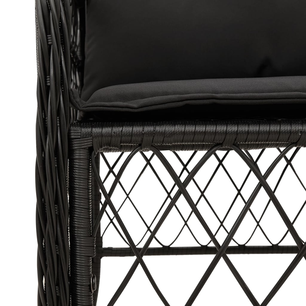 7-delige Tuinset met kussens poly rattan zwart is nu te koop bij PeponiXL, paradijselijk wonen!