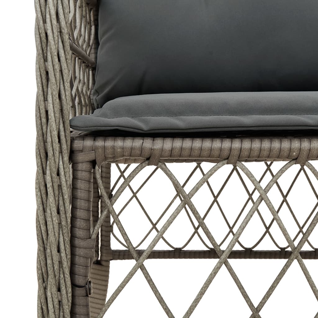 9-delige Tuinset met kussens poly rattan grijs is nu te koop bij PeponiXL, paradijselijk wonen!