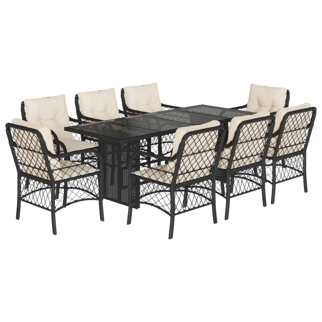 9-delige Tuinset poly rattan zwart is nu te koop bij PeponiXL, paradijselijk wonen!