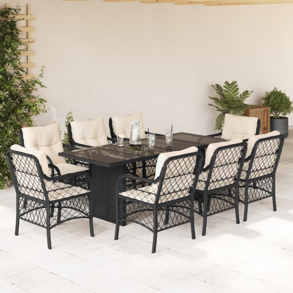 9-delige Tuinset poly rattan zwart is nu te koop bij PeponiXL, paradijselijk wonen!