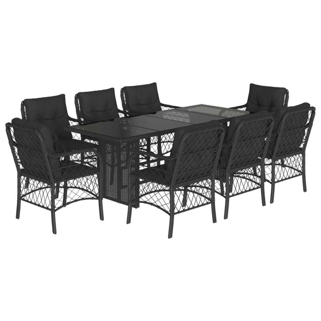 9-delige Tuinset poly rattan zwart is nu te koop bij PeponiXL, paradijselijk wonen!