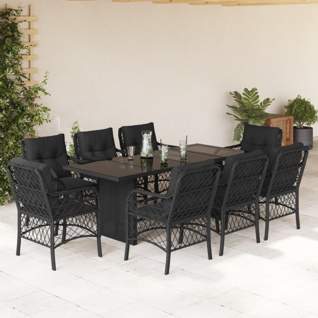 9-delige Tuinset poly rattan zwart is nu te koop bij PeponiXL, paradijselijk wonen!