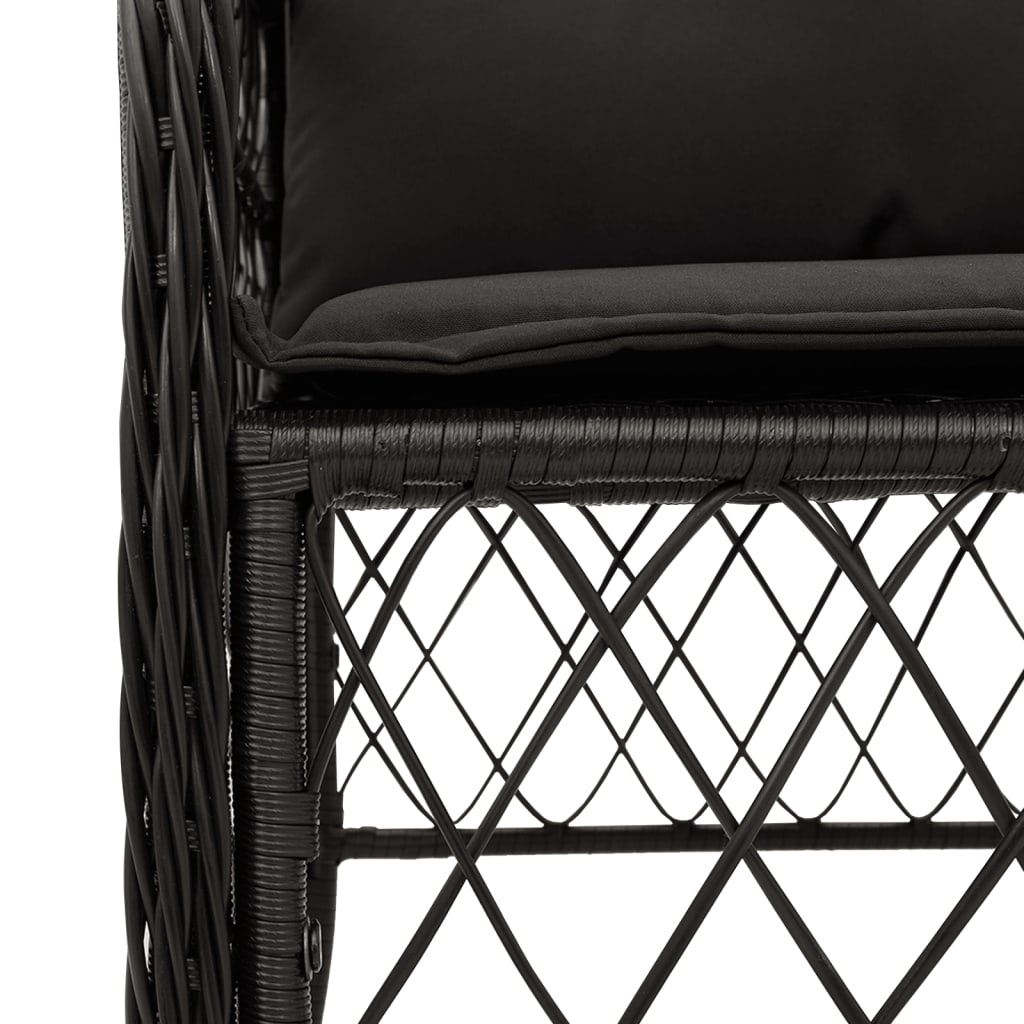 7-delige Tuinset met kussens poly rattan zwart is nu te koop bij PeponiXL, paradijselijk wonen!
