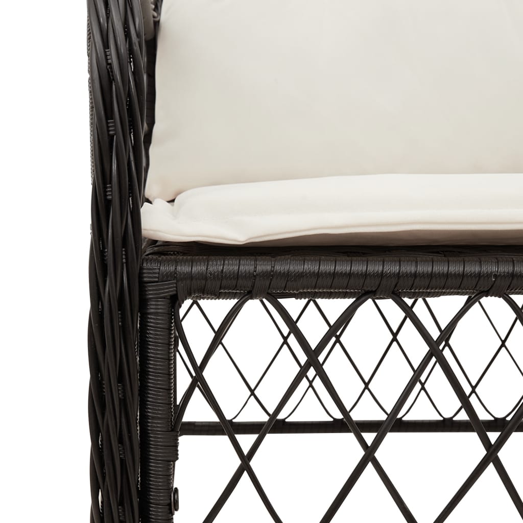 5-delige Tuinset met kussens poly rattan zwart is nu te koop bij PeponiXL, paradijselijk wonen!