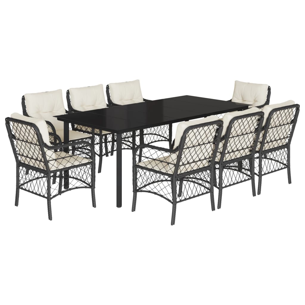 9-delige Tuinset poly rattan zwart is nu te koop bij PeponiXL, paradijselijk wonen!