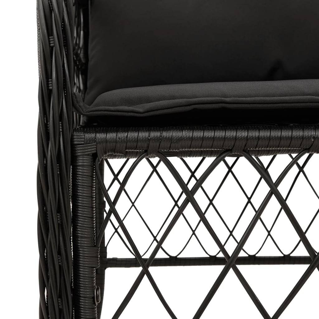 5-delige Tuinset met kussens poly rattan zwart is nu te koop bij PeponiXL, paradijselijk wonen!