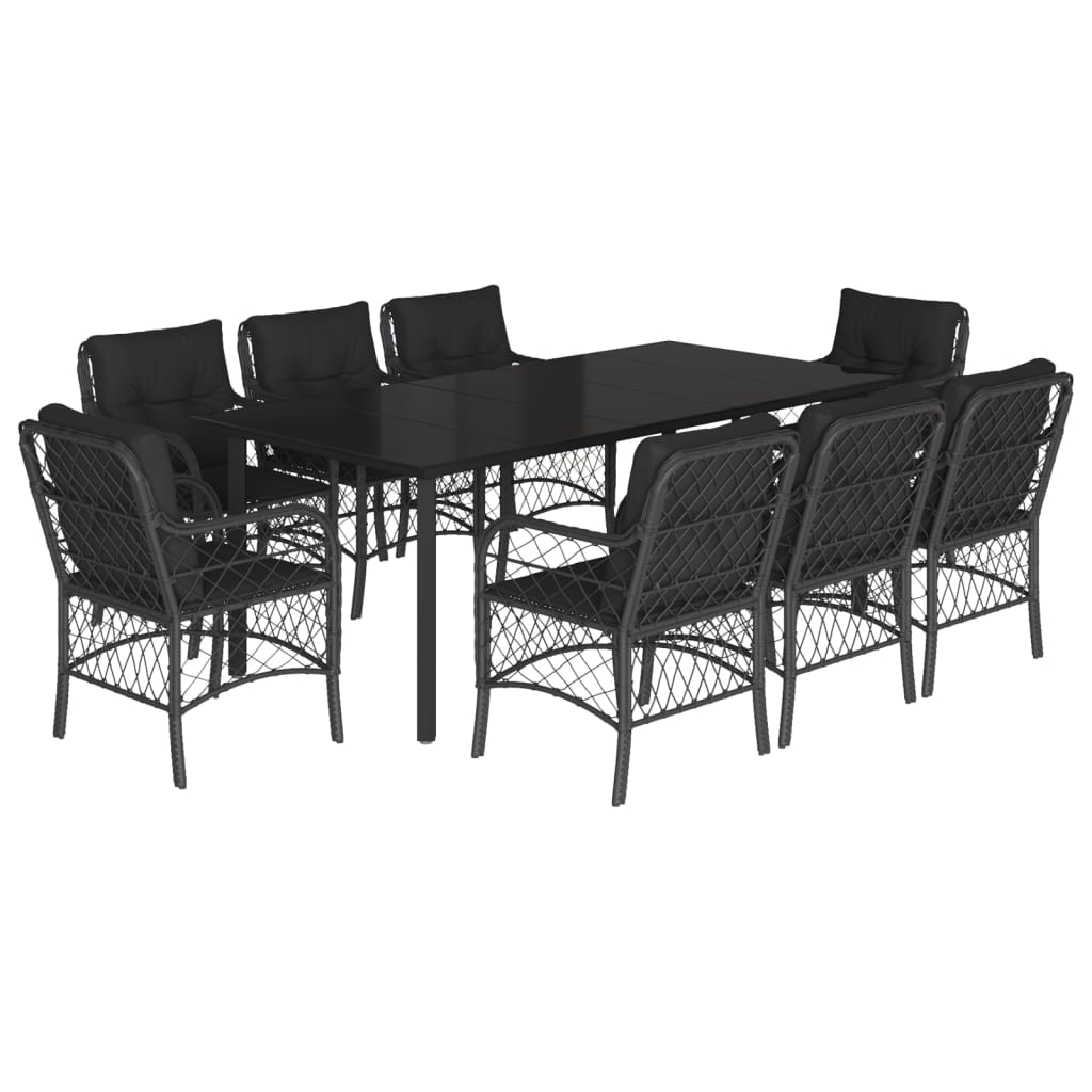 9-delige Tuinset poly rattan zwart is nu te koop bij PeponiXL, paradijselijk wonen!