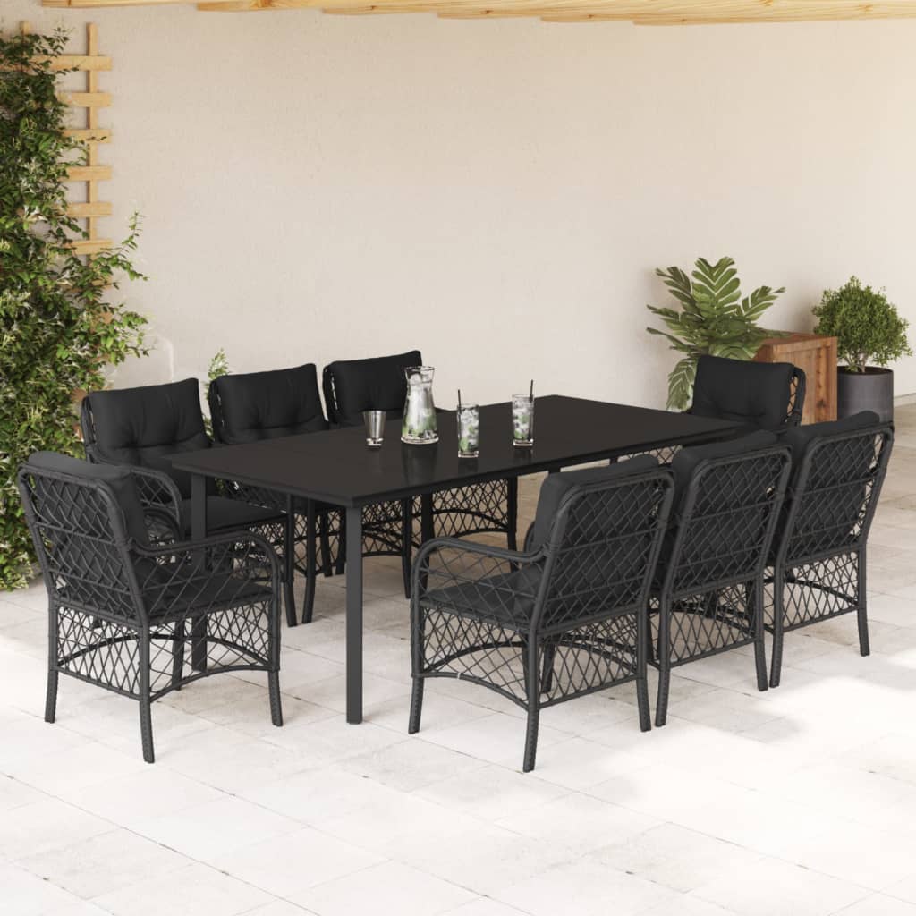 9-delige Tuinset poly rattan zwart is nu te koop bij PeponiXL, paradijselijk wonen!