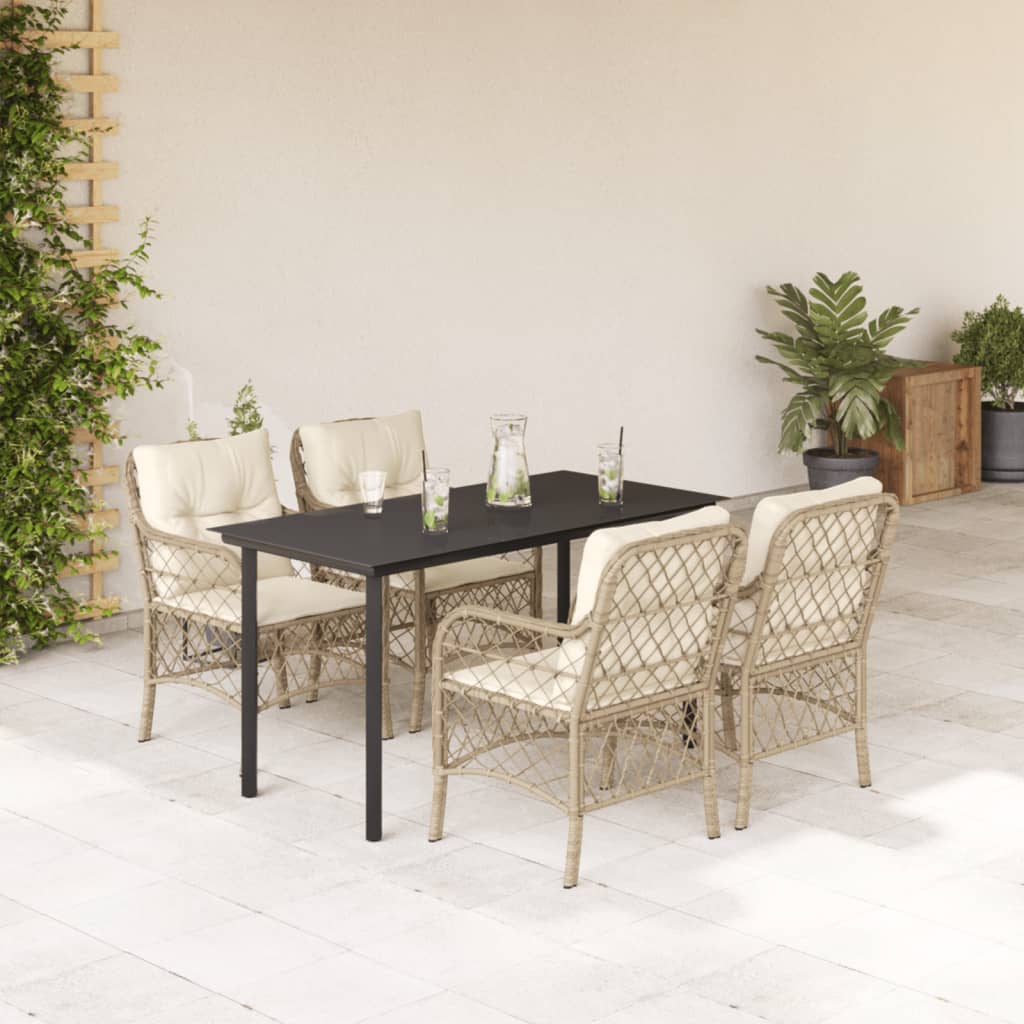 5-delige Tuinset met kussens poly rattan beige is nu te koop bij PeponiXL, paradijselijk wonen!