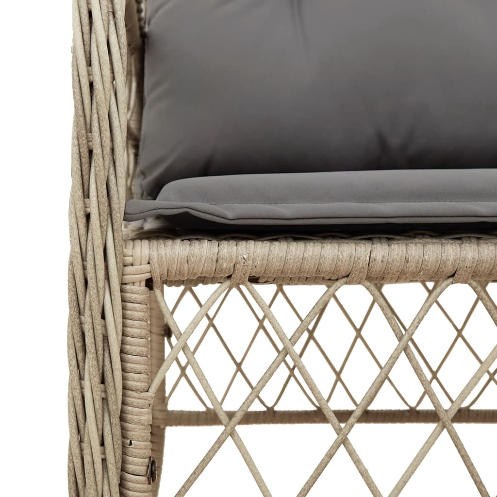 5-delige Tuinset met kussens poly rattan gemengd beige is nu te koop bij PeponiXL, paradijselijk wonen!