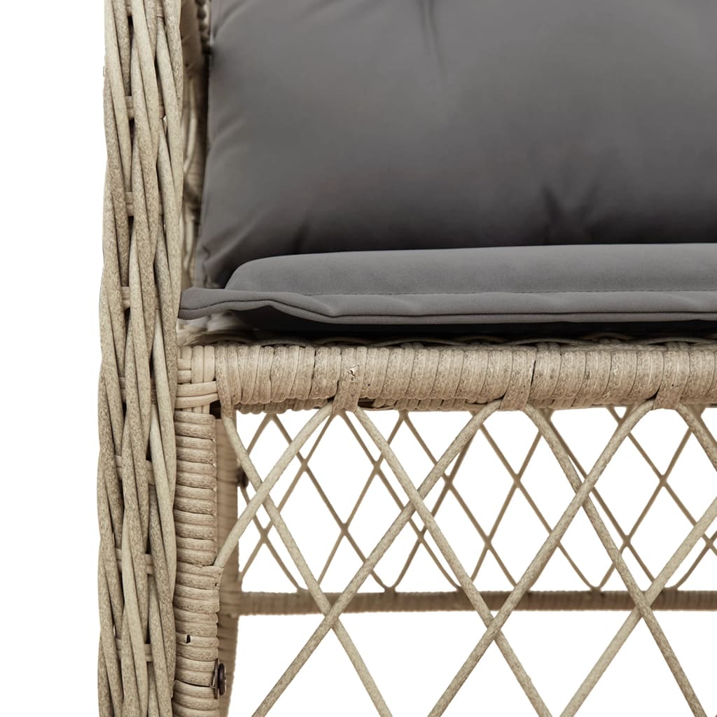 7-delige Tuinset met kussens poly rattan gemengd beige is nu te koop bij PeponiXL, paradijselijk wonen!