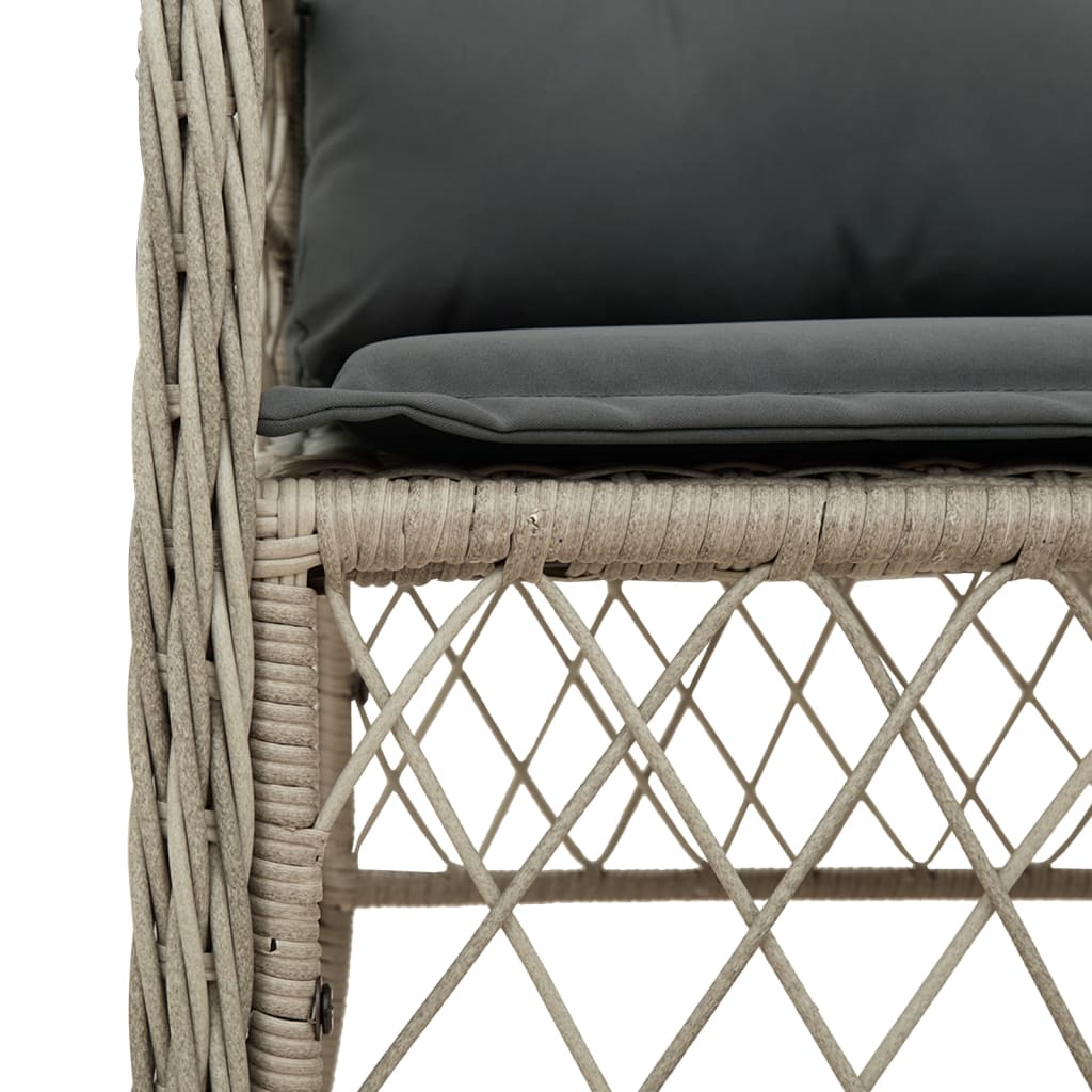 5-delige Tuinset met kussens poly rattan lichtgrijs is nu te koop bij PeponiXL, paradijselijk wonen!