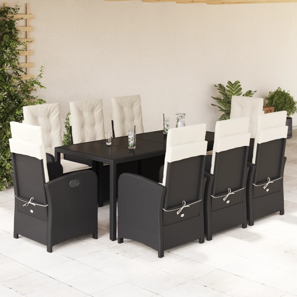 9-delige Tuinset poly rattan zwart is nu te koop bij PeponiXL, paradijselijk wonen!