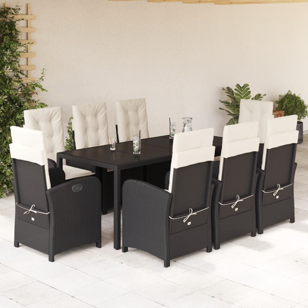 9-delige Tuinset poly rattan zwart is nu te koop bij PeponiXL, paradijselijk wonen!