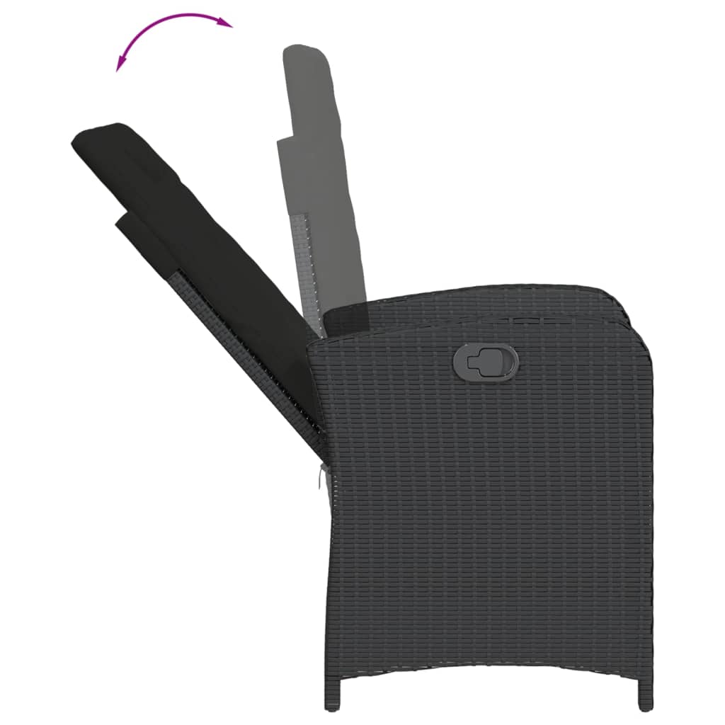 5-delige Tuinset met kussens poly rattan zwart is nu te koop bij PeponiXL, paradijselijk wonen!