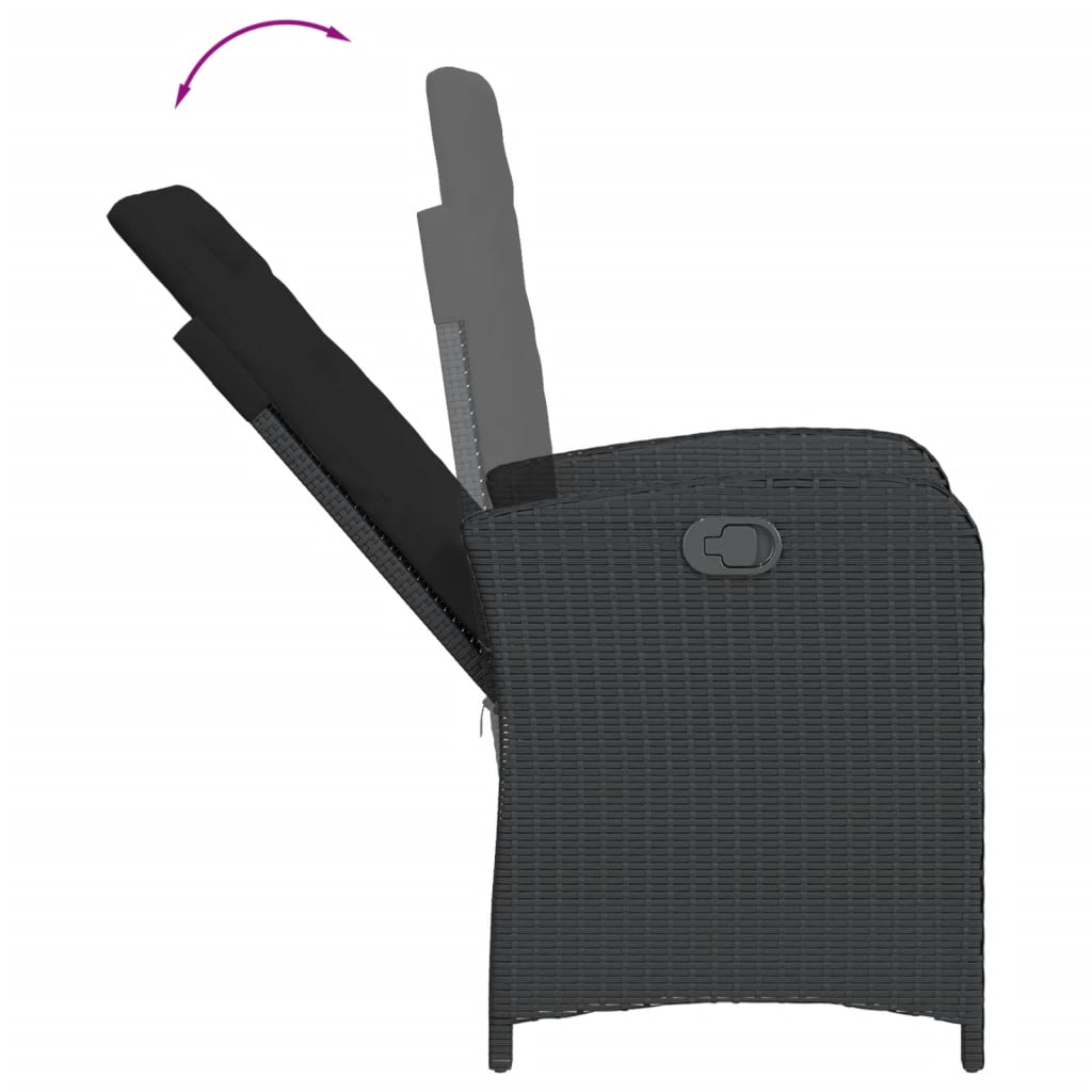 5-delige Tuinset met kussens poly rattan zwart is nu te koop bij PeponiXL, paradijselijk wonen!