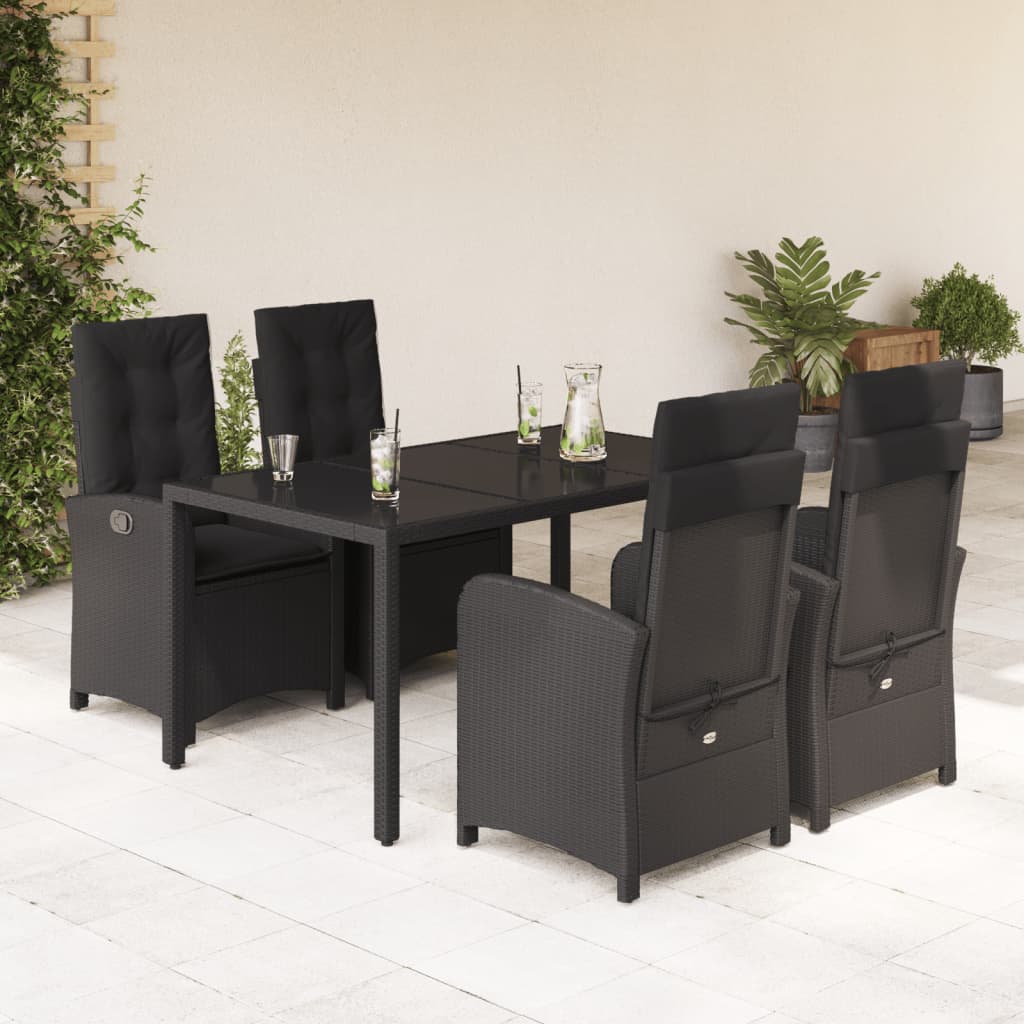5-delige Tuinset met kussens poly rattan zwart is nu te koop bij PeponiXL, paradijselijk wonen!