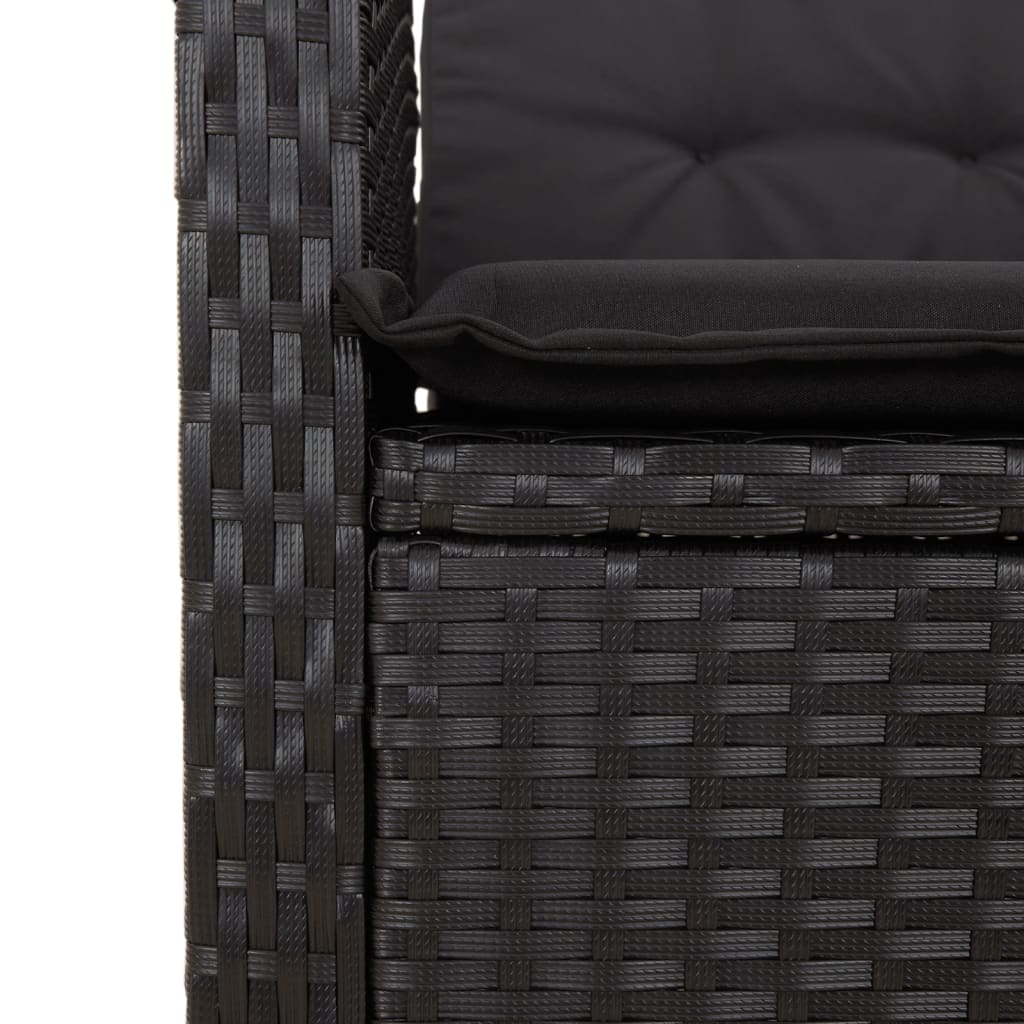 7-delige Tuinset met kussens poly rattan zwart is nu te koop bij PeponiXL, paradijselijk wonen!