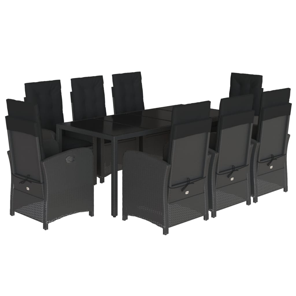 9-delige Tuinset poly rattan zwart is nu te koop bij PeponiXL, paradijselijk wonen!