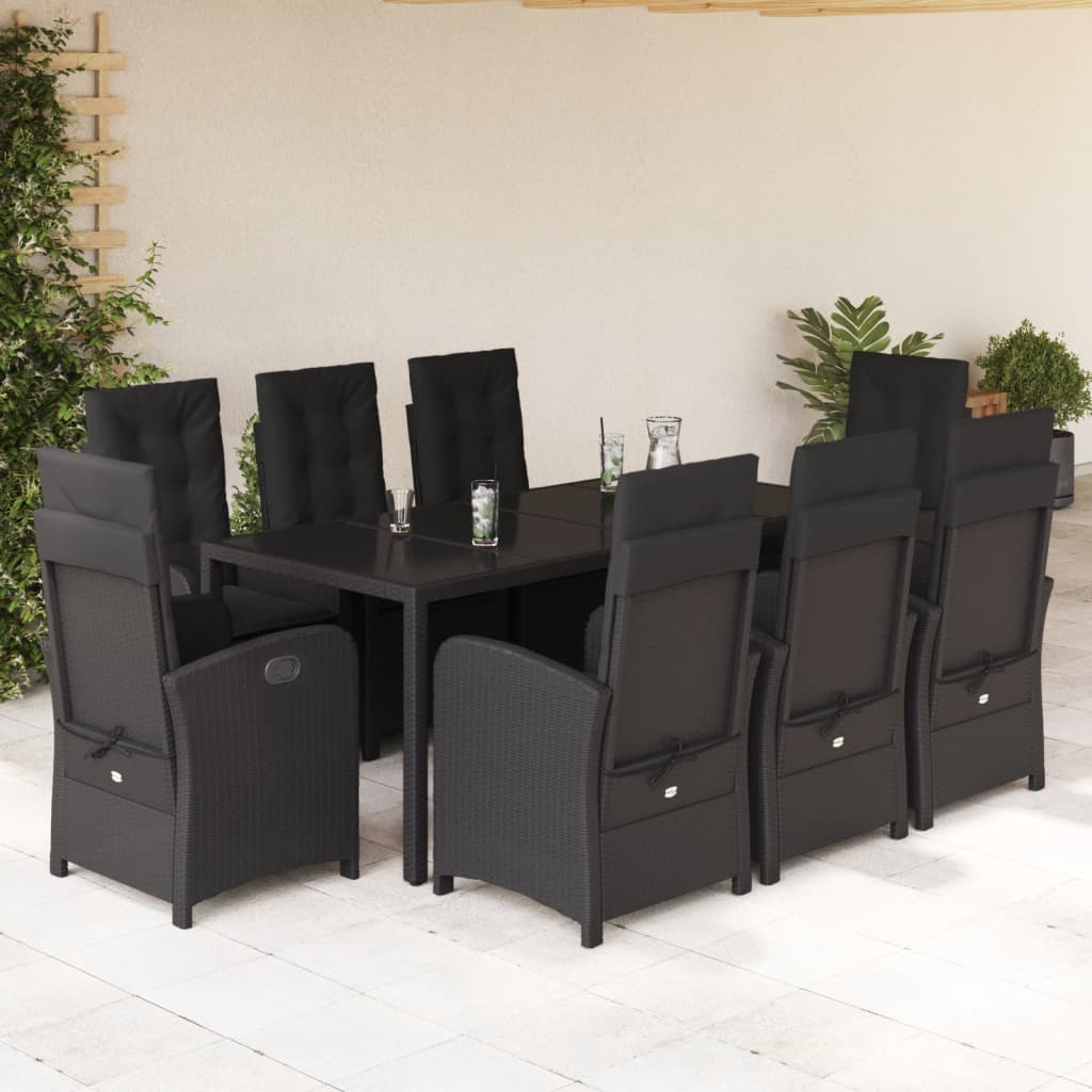 9-delige Tuinset poly rattan zwart is nu te koop bij PeponiXL, paradijselijk wonen!