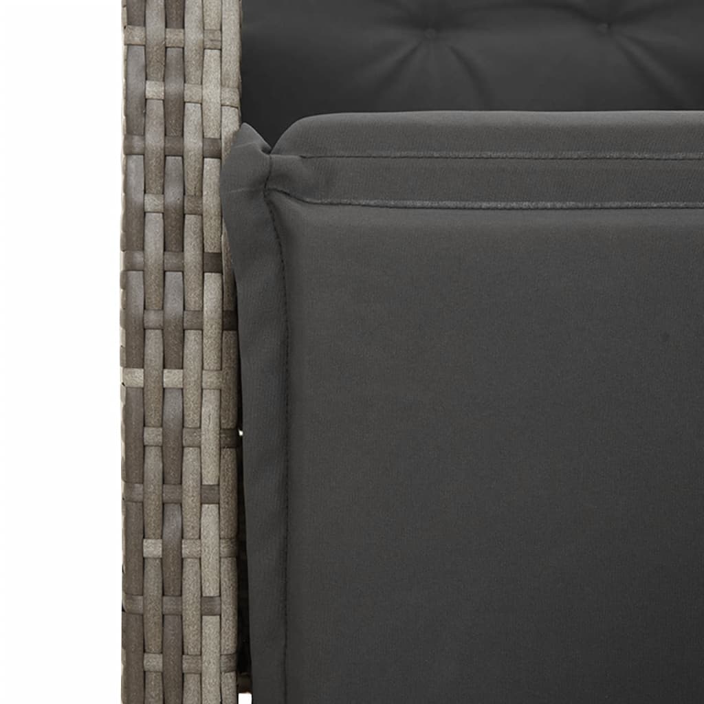 9-delige Tuinset met kussens poly rattan grijs is nu te koop bij PeponiXL, paradijselijk wonen!