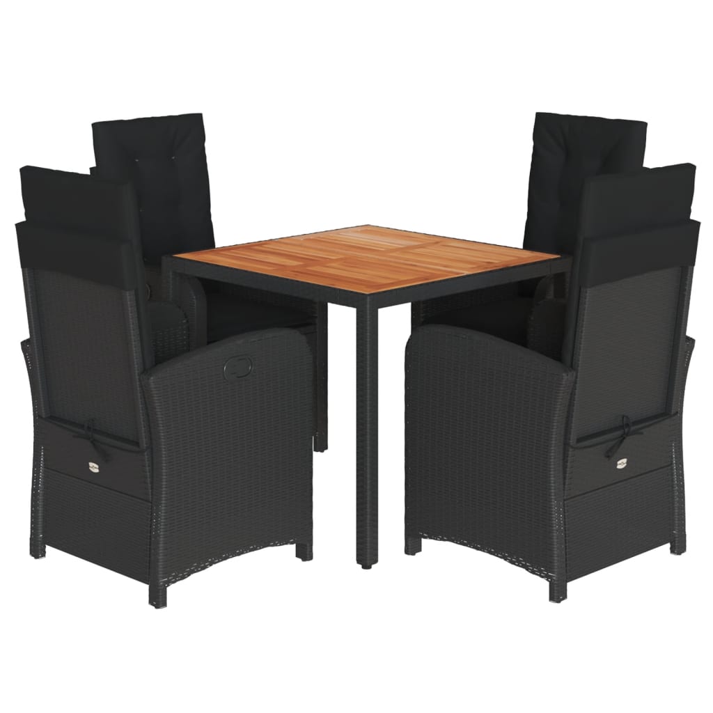 5-delige Tuinset met kussens poly rattan zwart is nu te koop bij PeponiXL, paradijselijk wonen!