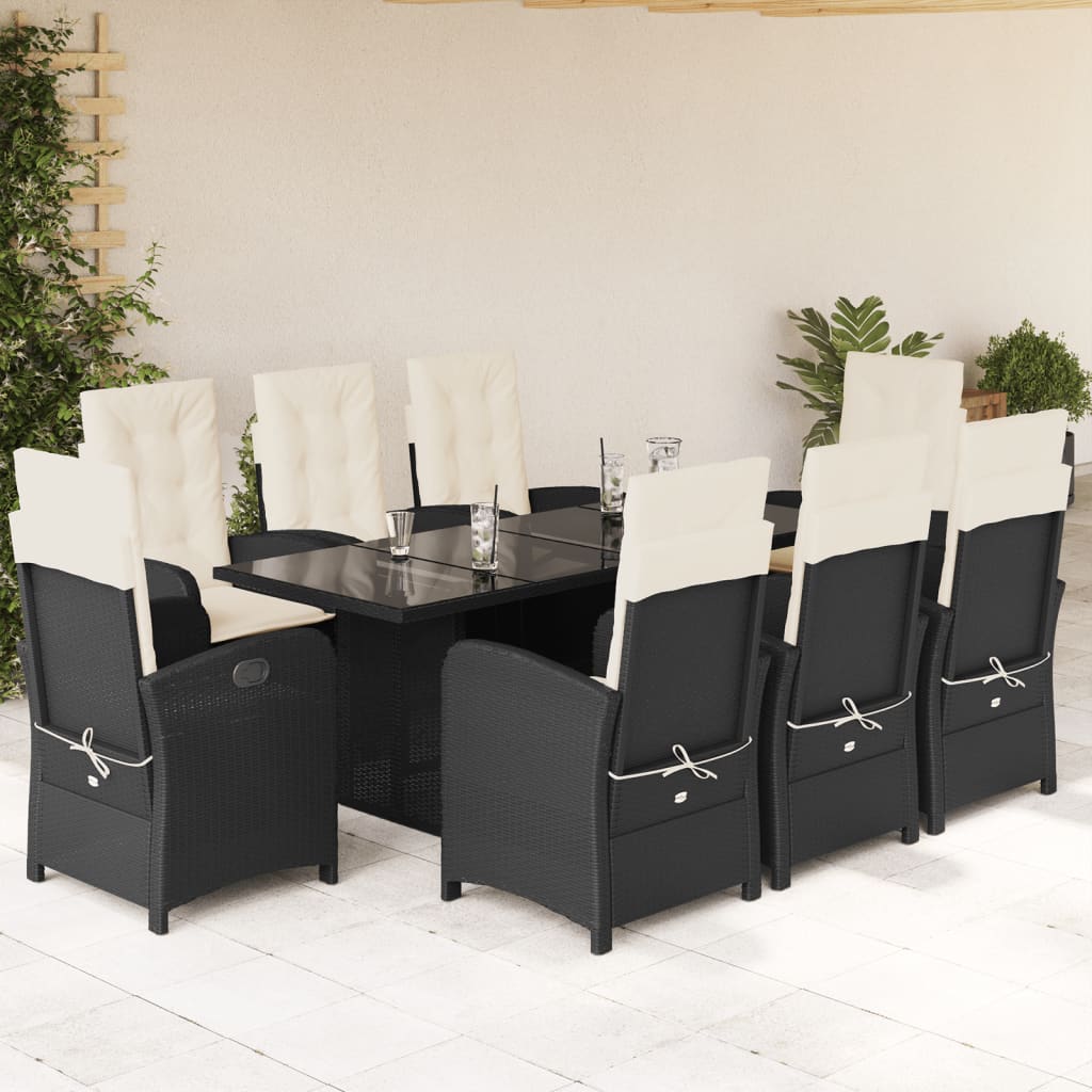 9-delige Tuinset poly rattan zwart is nu te koop bij PeponiXL, paradijselijk wonen!