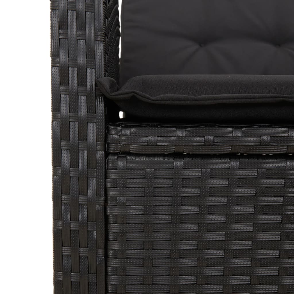 7-delige Tuinset met kussens poly rattan zwart is nu te koop bij PeponiXL, paradijselijk wonen!