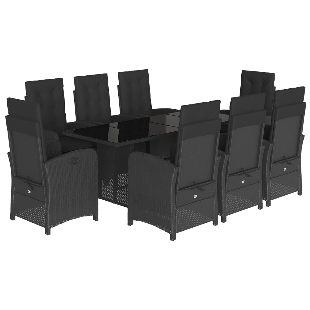 9-delige Tuinset poly rattan zwart is nu te koop bij PeponiXL, paradijselijk wonen!
